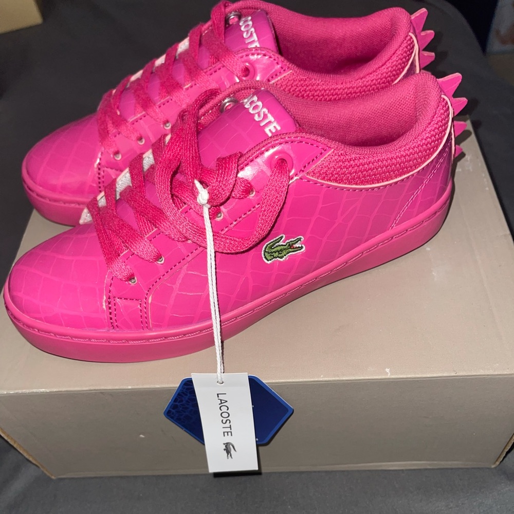 Lacoste pink shoes for little girls size 2